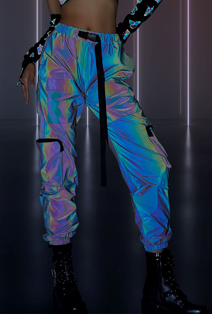 Reflective iridescent joggers online