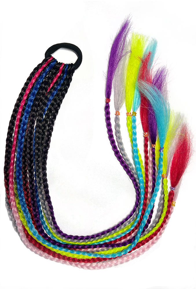 24&quot; Rainbow Passion Twist Braided Hair Ponytail Extension