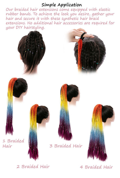 24&quot; Rainbow Passion Twist Braided Hair Ponytail Extension