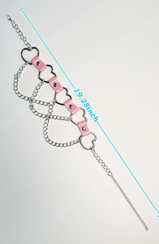 Heart Shape Beauty Chain &amp; Leather Choker