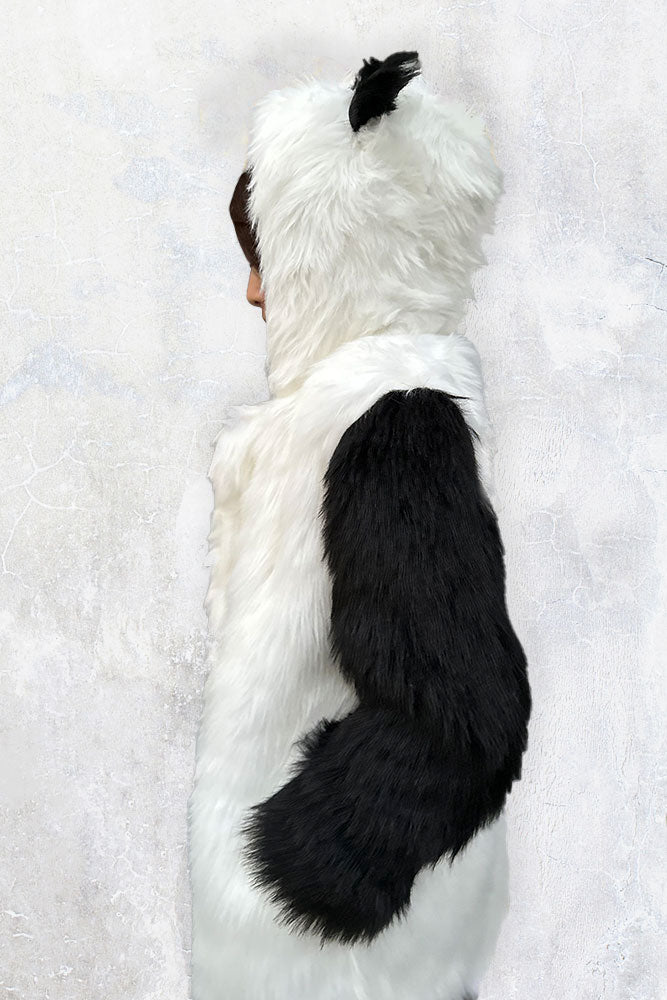 Panda Ear Hood Winter Long Coat