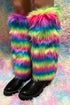 Rainbow Faux Fur Fuzzy Leg Warmer