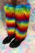 Rainbow Faux Fur Fuzzy Leg Warmer