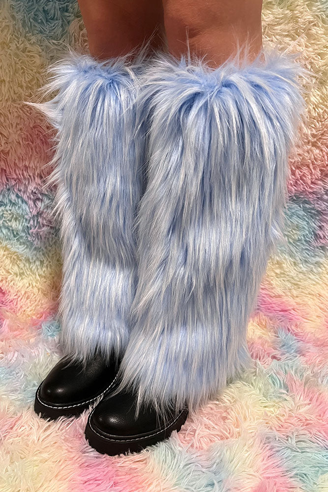 Rainbow Faux Fur Fuzzy Leg Warmer