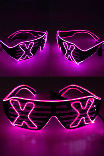 LED Light Up X Glasses - Pink