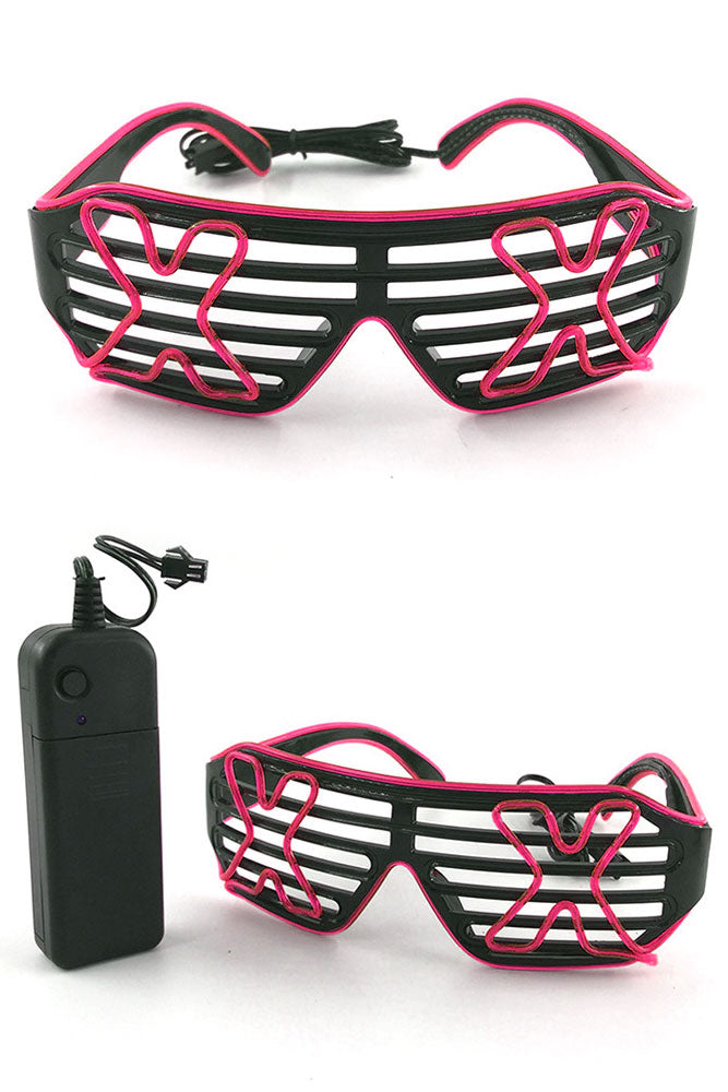 LED Light Up X Glasses - Pink