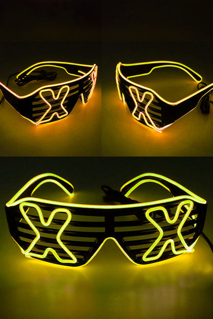 LED Light Up X Glasses - Yellow