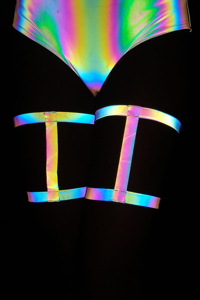 Rainbow Reflective Leg Garters