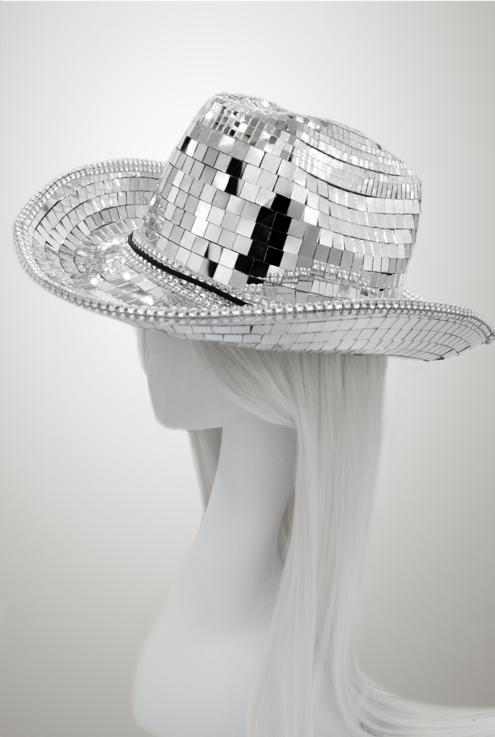 Disco Ball Cowboy Cowgirl Hat With String