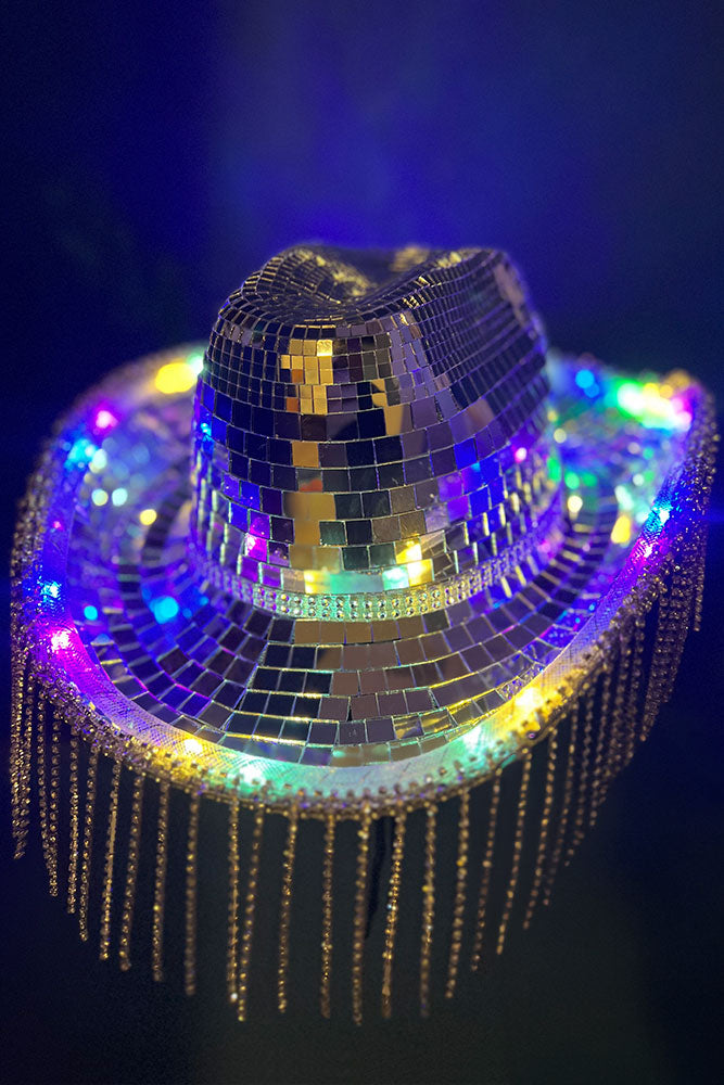 3 Mode LED light Disco Ball Cowboy Hat