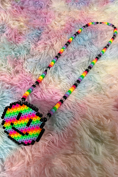 Kandi Necklace Light up Pacifier - Happy Face