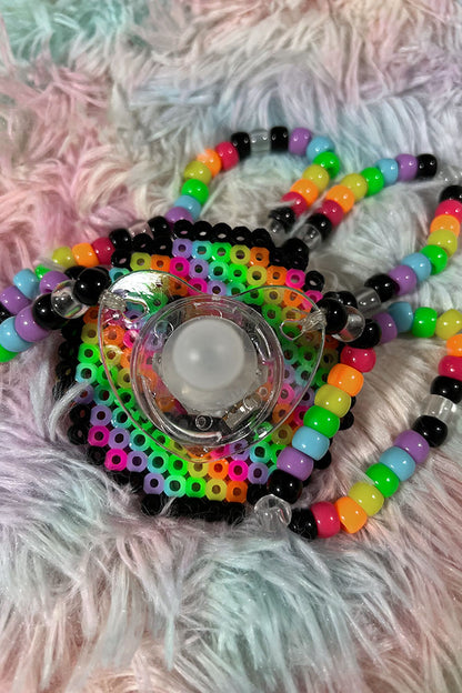 Kandi Necklace Light up Pacifier - Happy Face