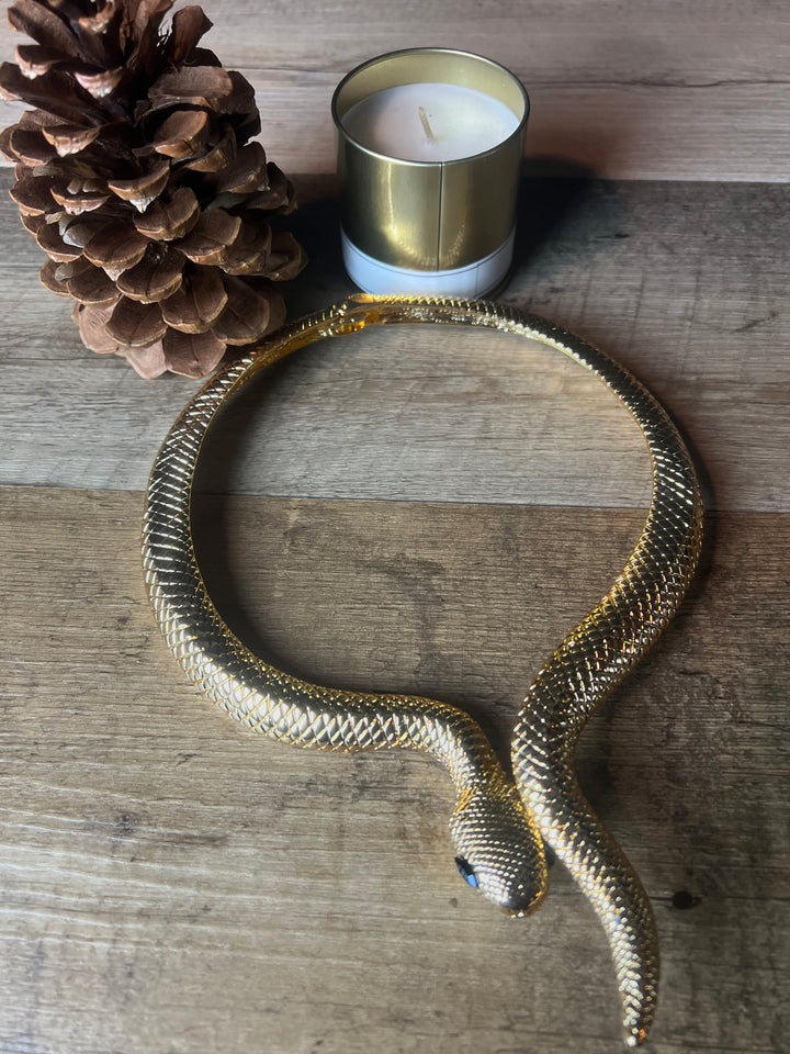 Goldtone Snake Choker Necklace