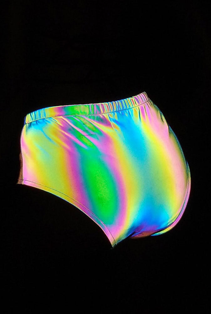 Rainbow Reflective Booty Shorts