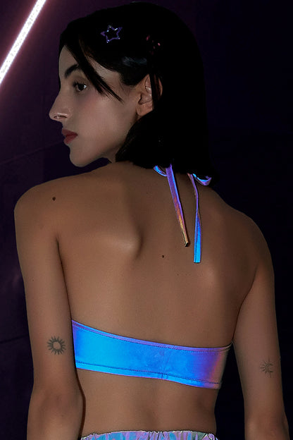 Rainbow Reflective Halter Top