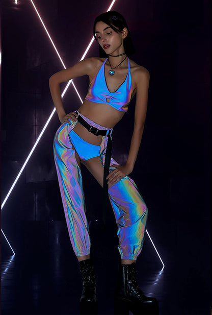 Rainbow Reflective Halter Top