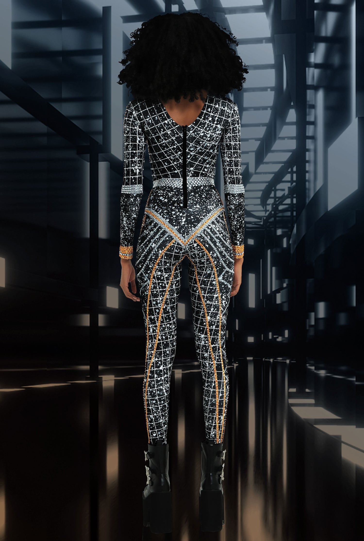 Rhinestone Festival Catsuit