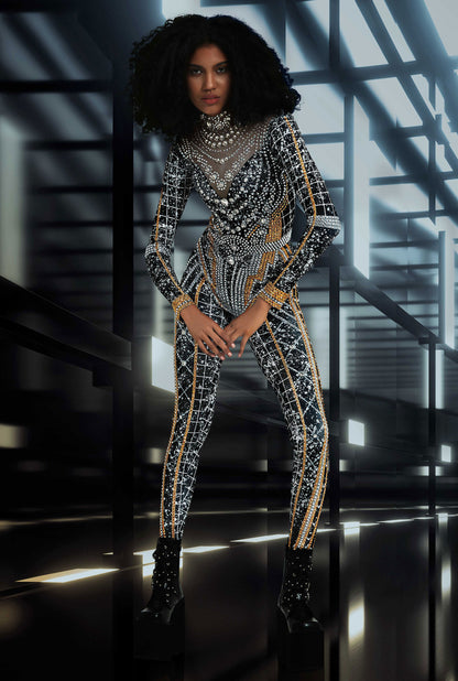 Rhinestone Festival Catsuit