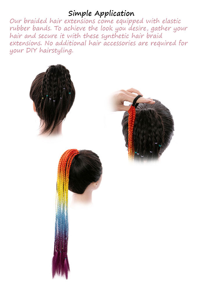 22&quot; Red / Yellow Pepper Hand Braided Hair Ponytail Extension