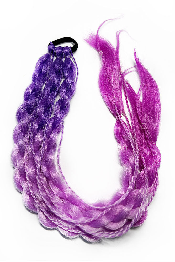 22&quot; Purple Hand Braided Hair Ponytail Extension