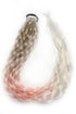 22" Light Pink / White Hand Braided Hair Ponytail Extension