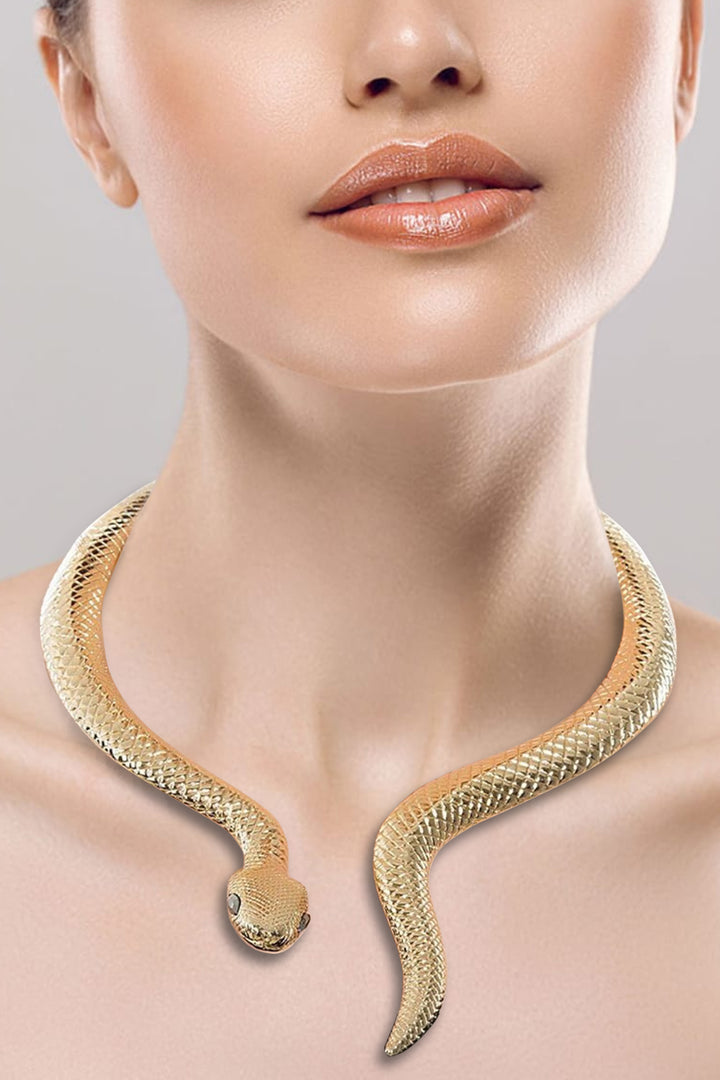 Goldtone Snake Choker Necklace