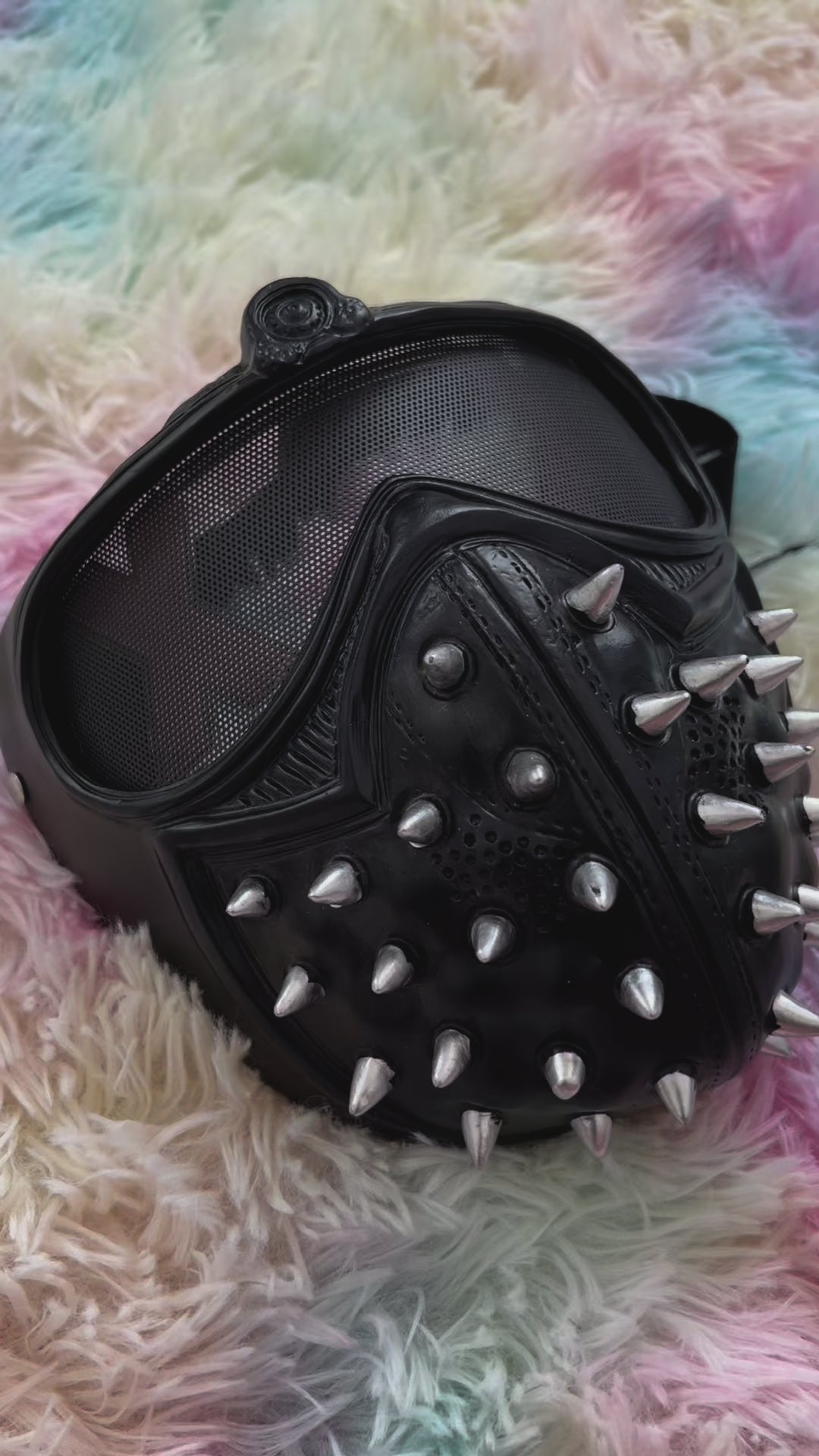 Spiked Steampunk LED Leather Mask