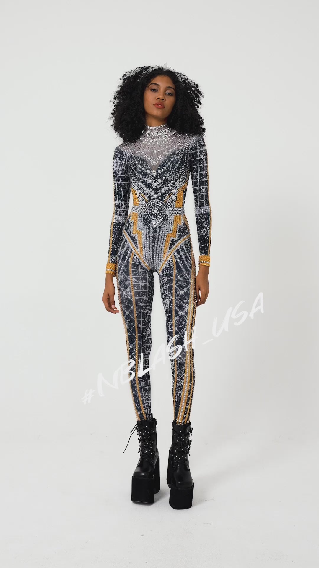 Rhinestone Festival Catsuit