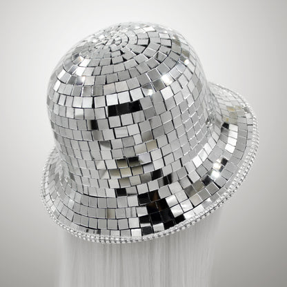 Disco Ball Mirror Bucket Helmet Hat