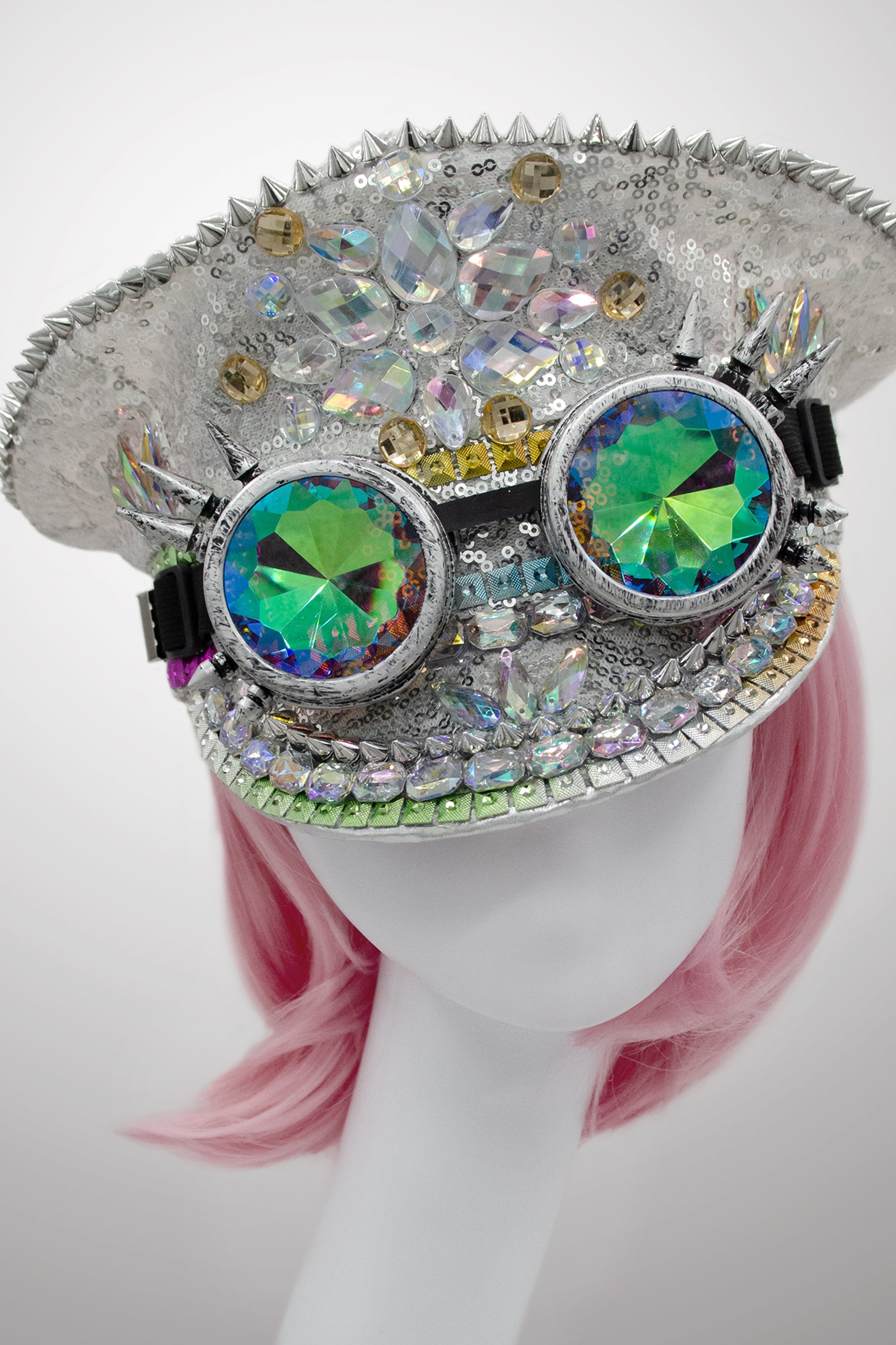 Goggle Rhinestone Captain Cap