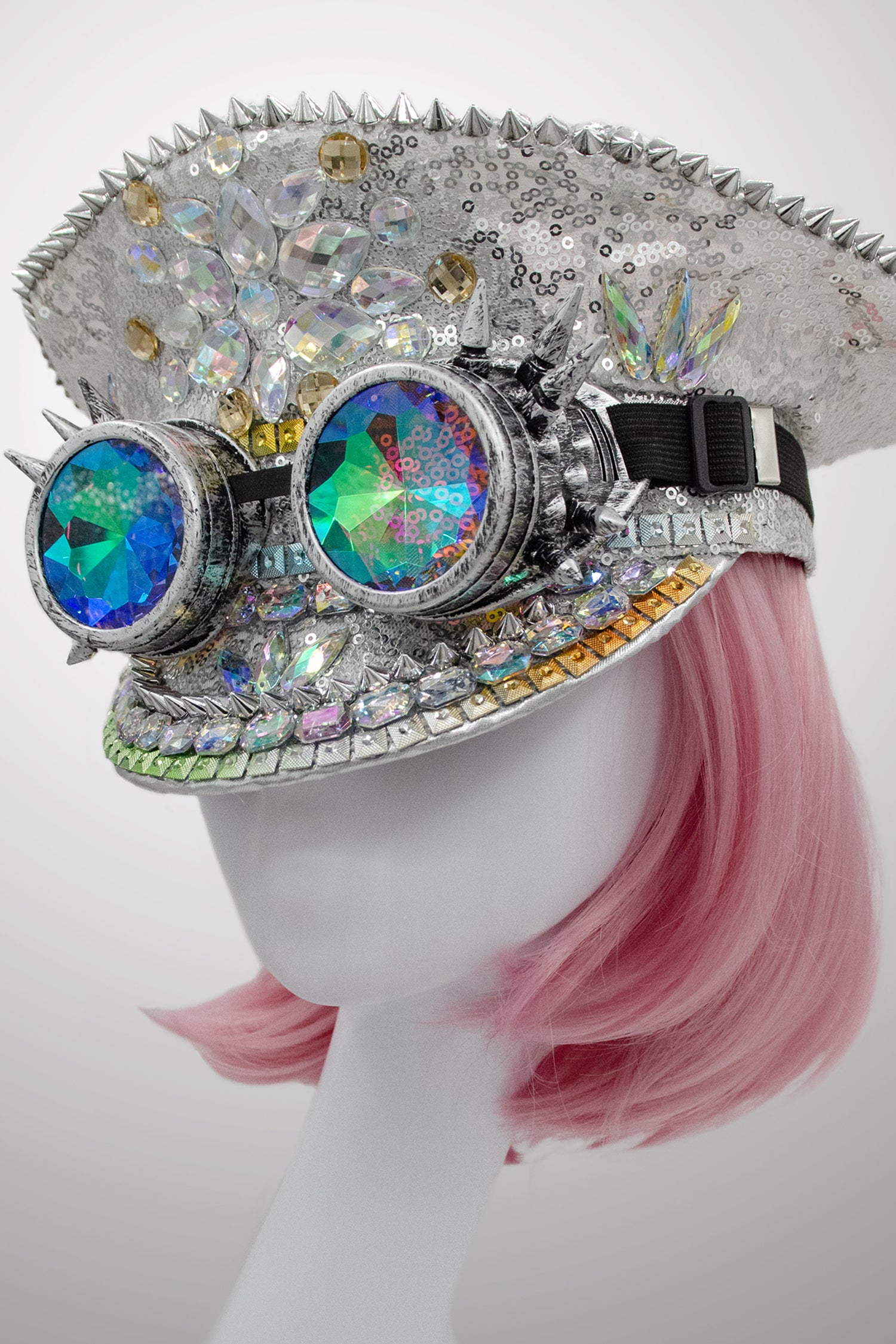 Goggle Rhinestone Captain Cap