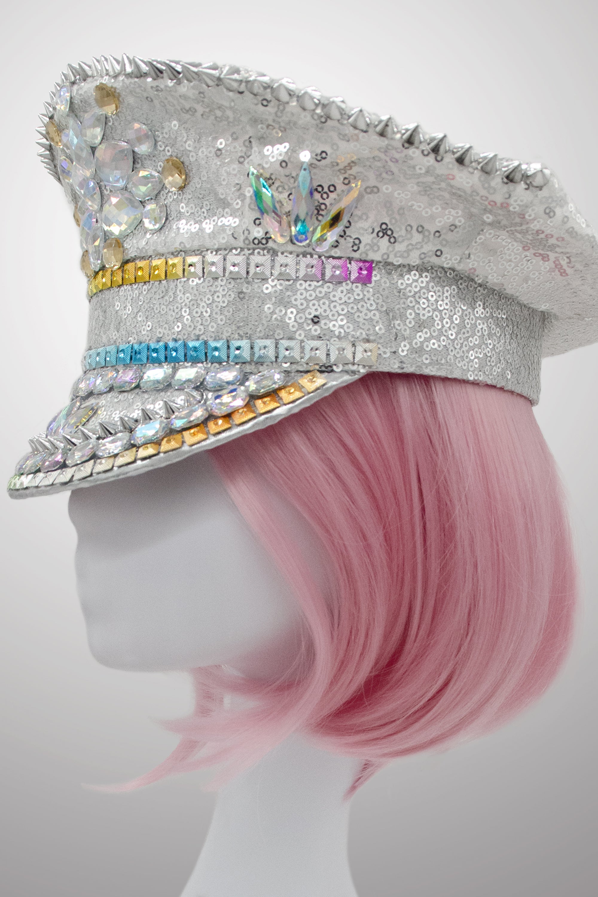 Goggle Rhinestone Captain Cap